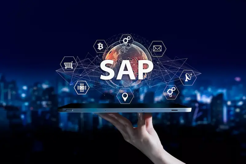 SAP graphic with touchscreen icons