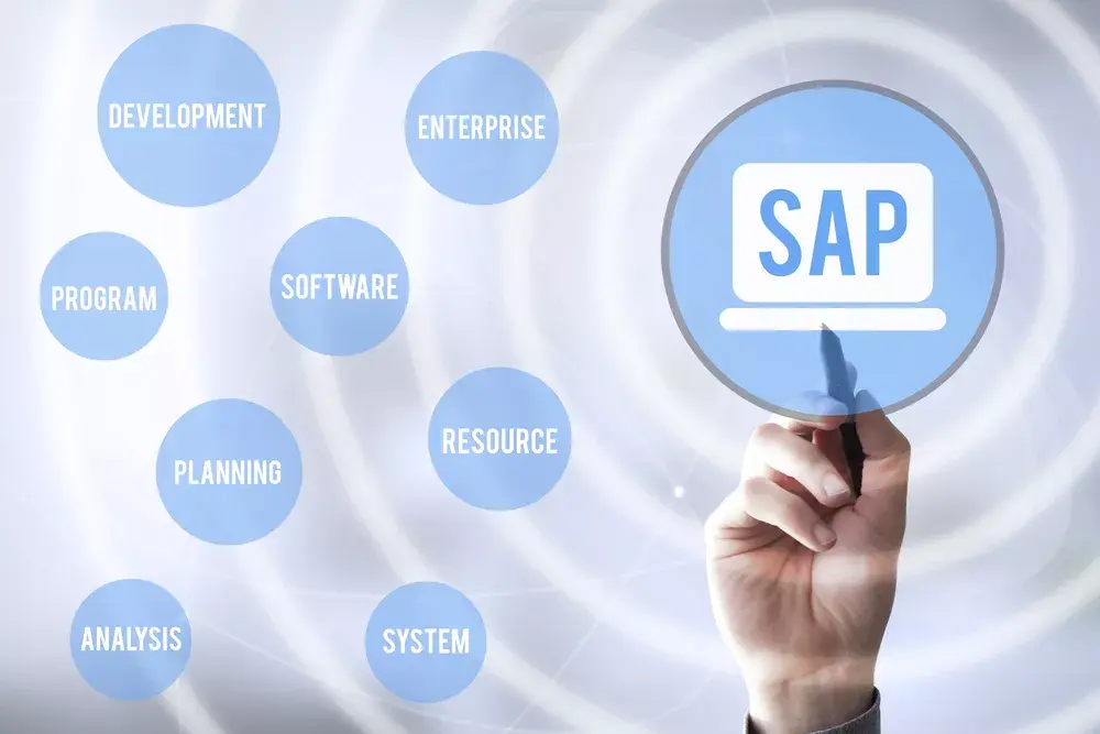 hand touching SAP touchscreen
